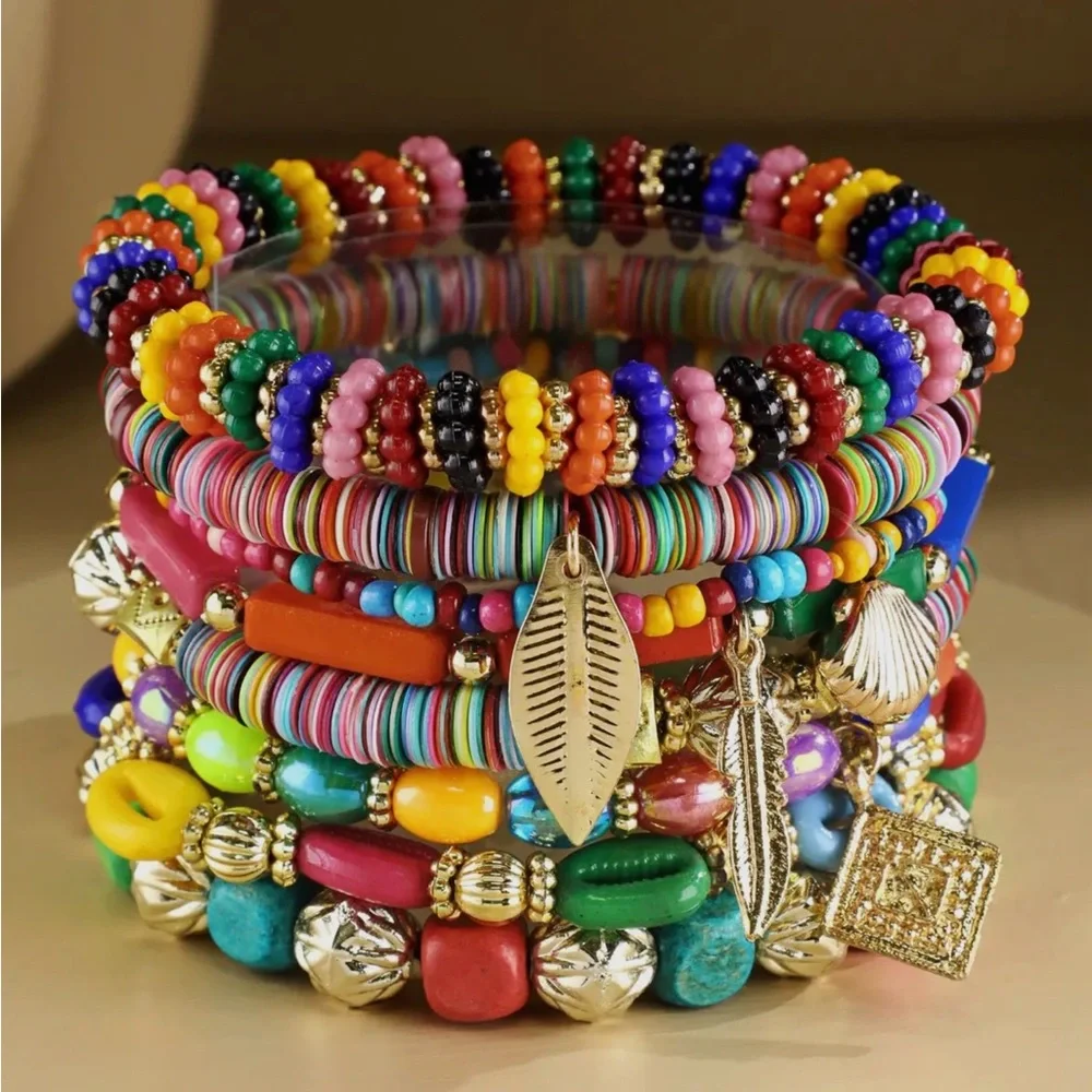 Colorful Beaded India Bracelet Set